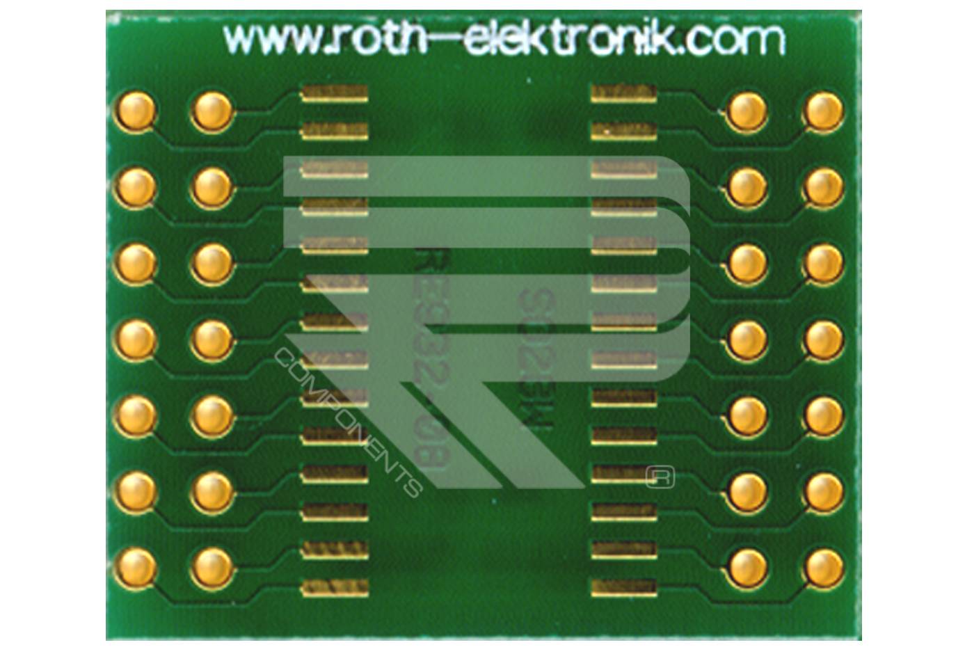Roth Elektronik RE932-08 IC-Adapterplatine FR4 25,4 x 21,3 mm 1,5 mm zweiseitig RM 2,54 Ø 1,1 mm 35 µm-1