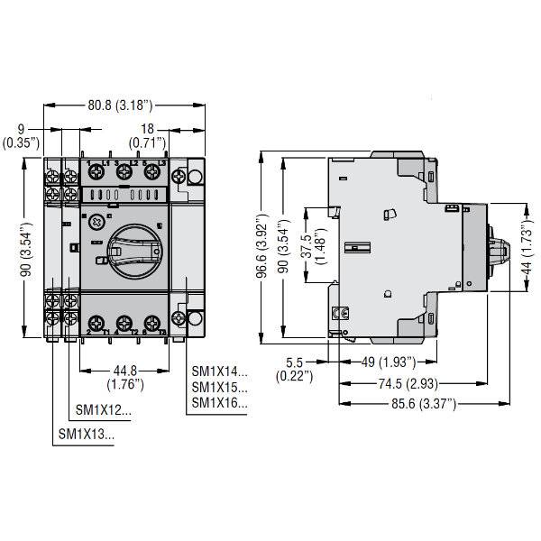 Lovato electric SM1R0650 Motorschutzschalter mit Drehschalter 690V/AC Einstellbereich 4-6,5A-1