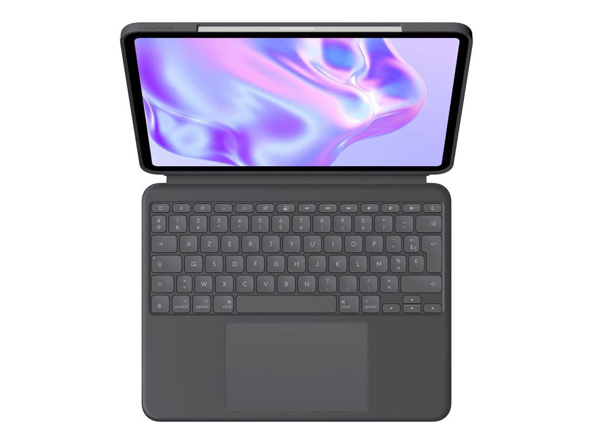 Logitech Combo Touch - Tastatur und Foliohülle - mit Trackpad - hinterleuchtet - AZERTY - Französisch - Graphite-1
