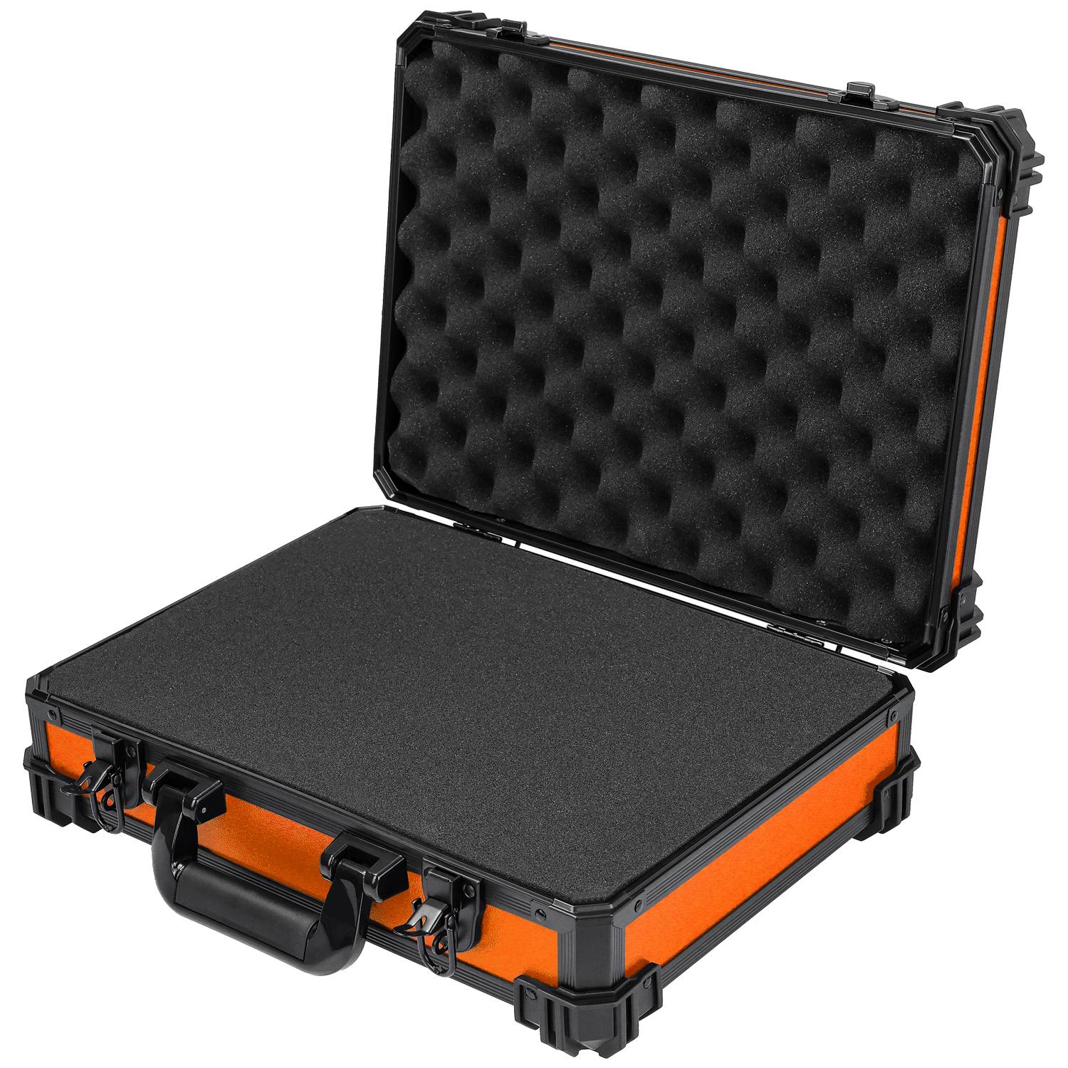 HMF 15502-18 Transportkoffer mit Rasterschaumstoff, Universalkoffer, 39 x 29 x 12 cm, Orange-0