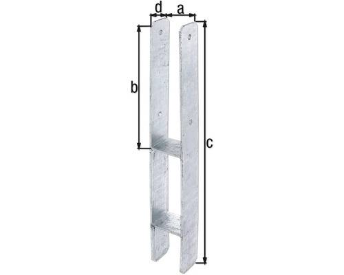 H-Pfostenträger ETA-10/0210 71x300x600x60mm STA roh TZN GAH-1