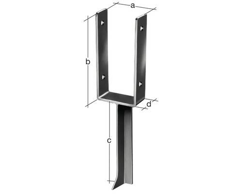 U-Pfostenträger ETA-10/0210 91x200x200x50mm TZN m.Betonanker a.T-Eisen GAH-1