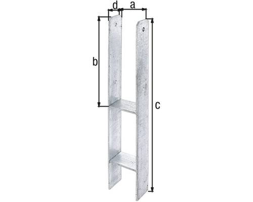 H-Pfostenträger ETA-10/0210 101x300x600x60mm STA roh TZN GAH-1