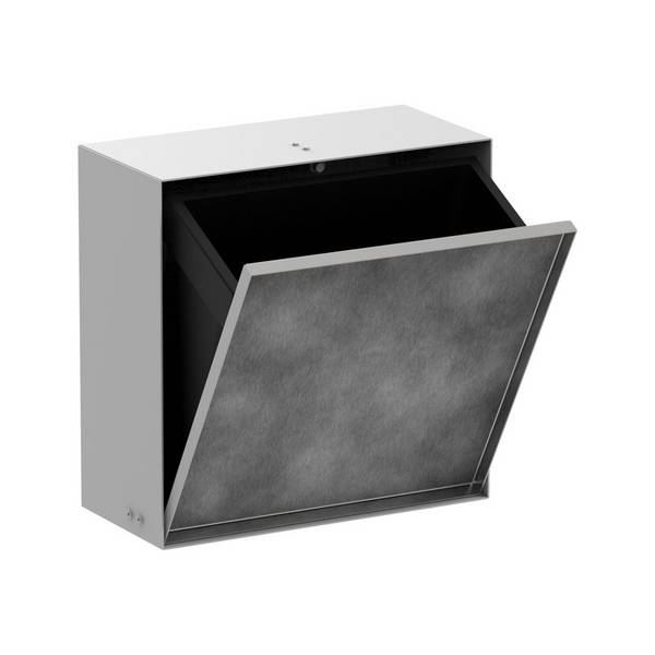 hansgrohe XtraStoris Rock Einbau Abfalleimer mit befliesbarer Tür 300/300/140, Mattweiß