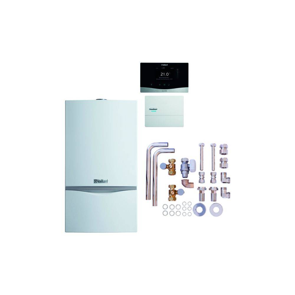 Vaillant atmoTEC exclusive Gas-Wandheizgerät Paket 6.217/2 VC 104/4-7 A LL, sensoHOME 380f/2, Zubehör, 4,8-10kW bei-1