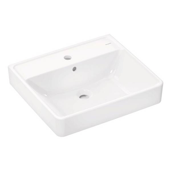 hansgrohe Xanuia Q Waschtisch 550/480 mit Hahnloch und Überlauf, Weiß, 1 Stk.