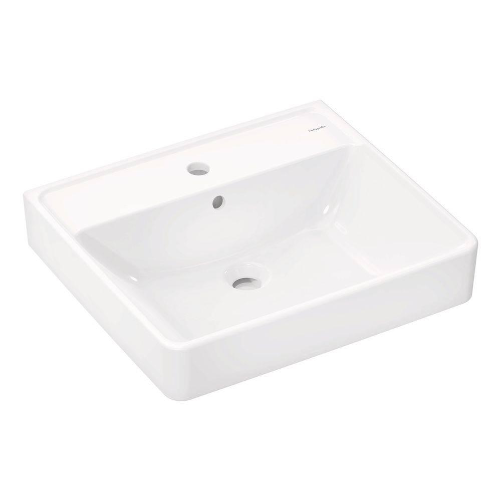 hansgrohe Xanuia Q Waschtisch 550/480 mit Hahnloch und Überlauf, Weiß, 1 Stk.-0