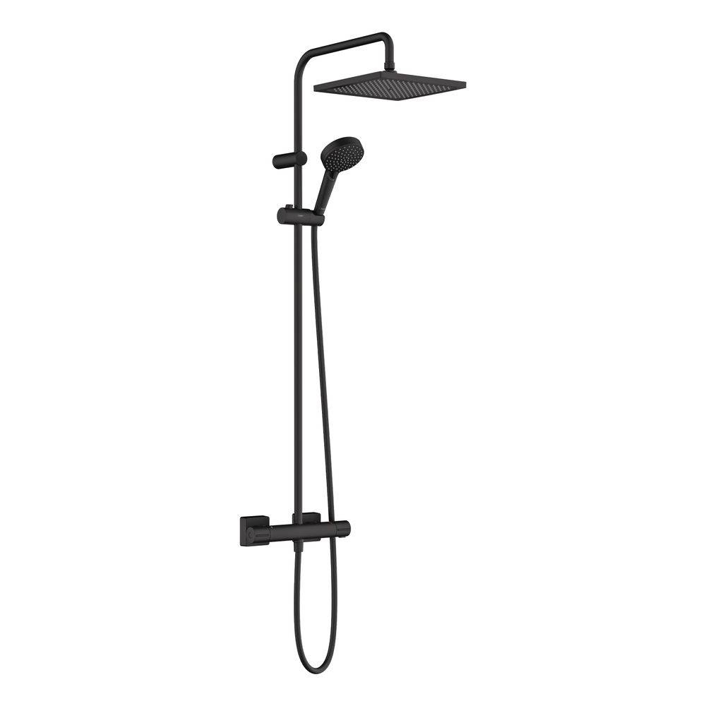 HG Showerpipe Vernis Shape 240, 1 jet mit Thermostat mattschwarz-0