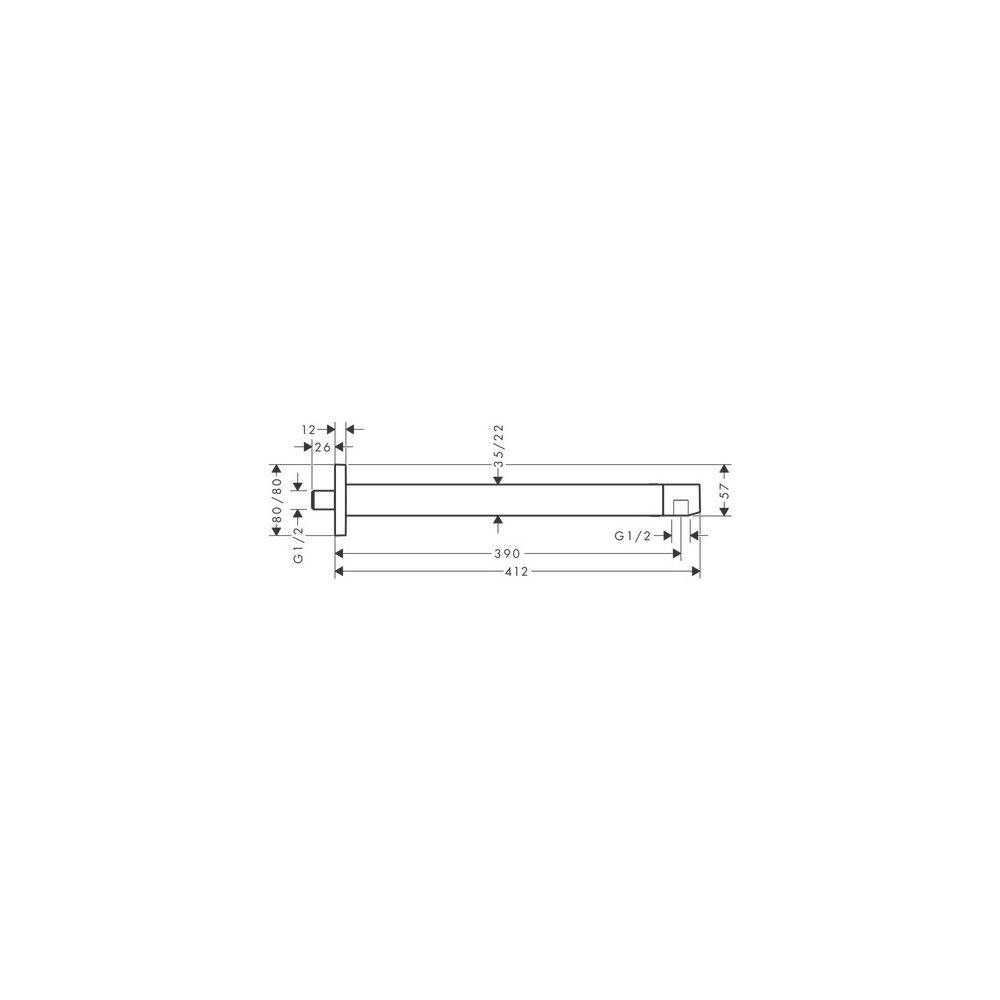 Hansgrohe Brausearm E, 390mm, Unterputzmontage, G 1/2", Brushed Bronze-1