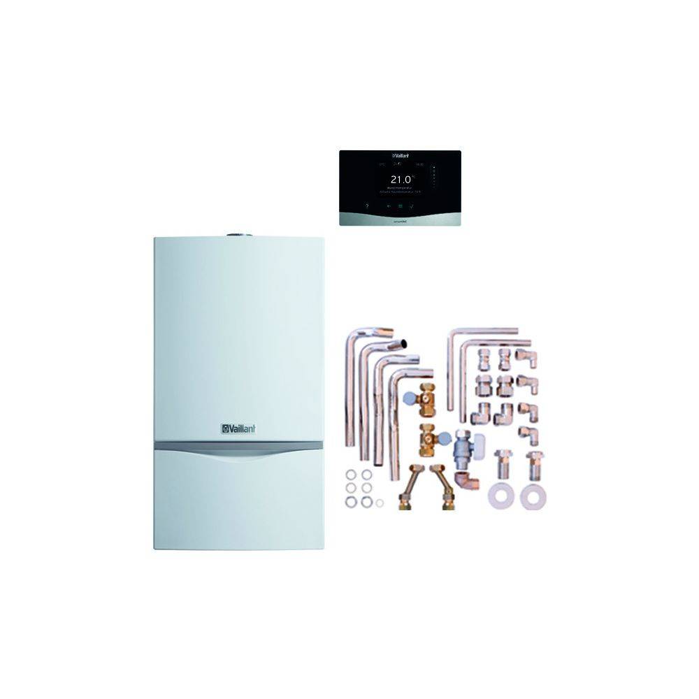 Vaillant atmoTEC exclusive Gas-Wandheizgerät Paket 6.224/2 VC 104/4-7 A E, sensoHOME 380/2, Zubehör, 4,8-10kW bei 80/60-1