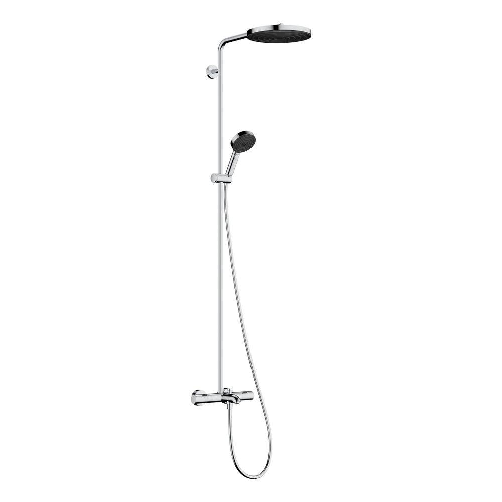 Hansgrohe Pulsify S Puro Showerpipe Duschsystem 260mm, 1jet, 18,9l/min, EcoSmart, Wannent.Ecostat Fine, Handbrause