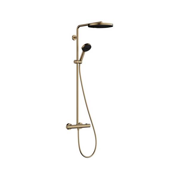 hansgrohe Pulsify S Puro Showerpipe 260 1jet mit Ecostat Fine und Handbrause 3jet, Brushed Bronze