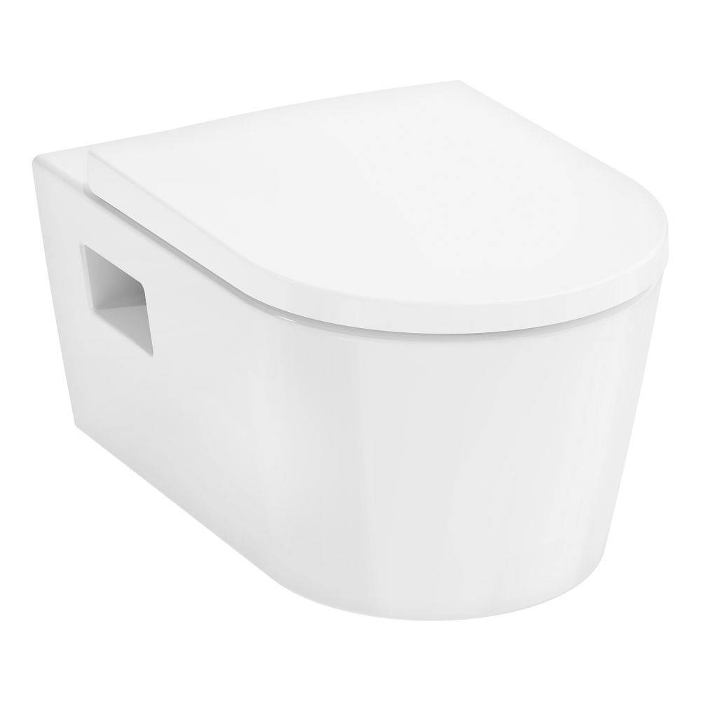 Hansgrohe EluPura Original S Wand WC Set AquaChannel Flush, WC-Sitz, SoftClose, QuickRelease, Weiß