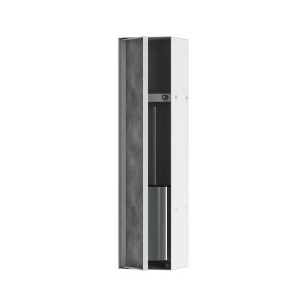 hansgrohe XtraStoris Rock Einbau Toilettenbürstenhalter mit Ablage und befliesbarer Tür, Mattweiß
