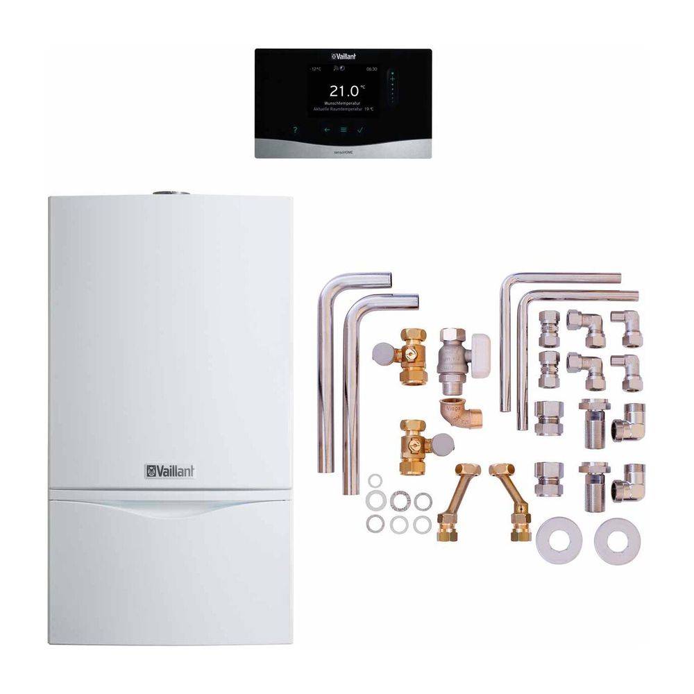 Vaillant atmoTEC plus Gas-Wandheizgerät Paket 6.204/2 VCW194/4-5 A E, sensoHOME 380/2, Zubehör, 8,0-20,0kW bei 80/60 C-1