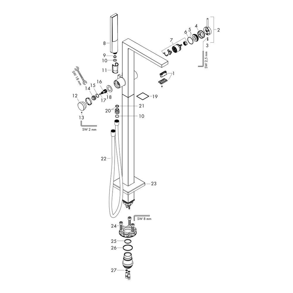 Hansgrohe Tecturis E Einhebel-Wannenmischer bodenstehend, 23,5l/min, Brushed Bronze-2