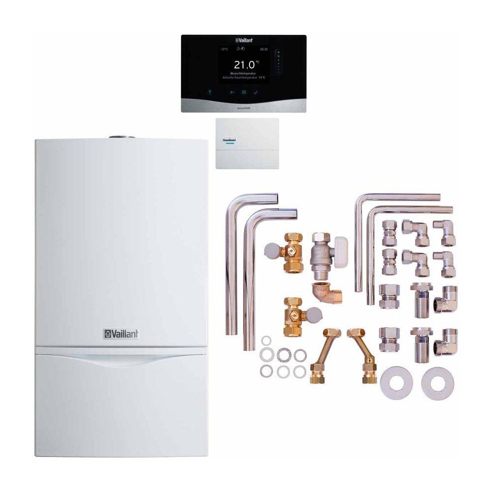 Vaillant atmoTEC plus Gas-Wandheizgerät Paket 6.208/2 VCW194/4-5 A E, sensoHOME 380f/2, Aust. Zubehör, 8,0-20,0kW bei-1