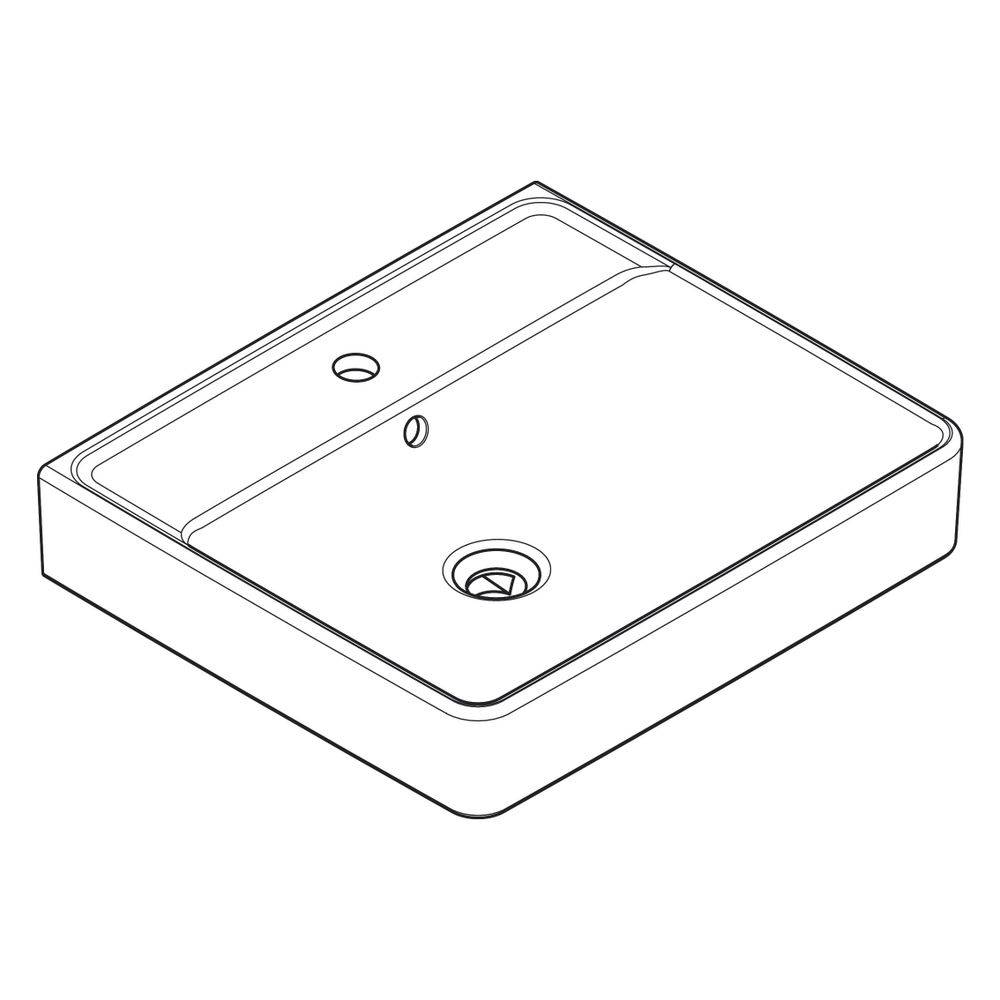 hansgrohe Xanuia Q Waschtisch 550/480 mit Hahnloch und Überlauf, Weiß, 1 Stk.-3