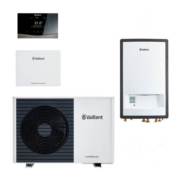 Vaillant aroTHERM plus Wärmepumpen-Paket 4.3108 VWL 75/6 A S2 VWZ MEH 97/6, Leistung 4,6kW bei A7/W35