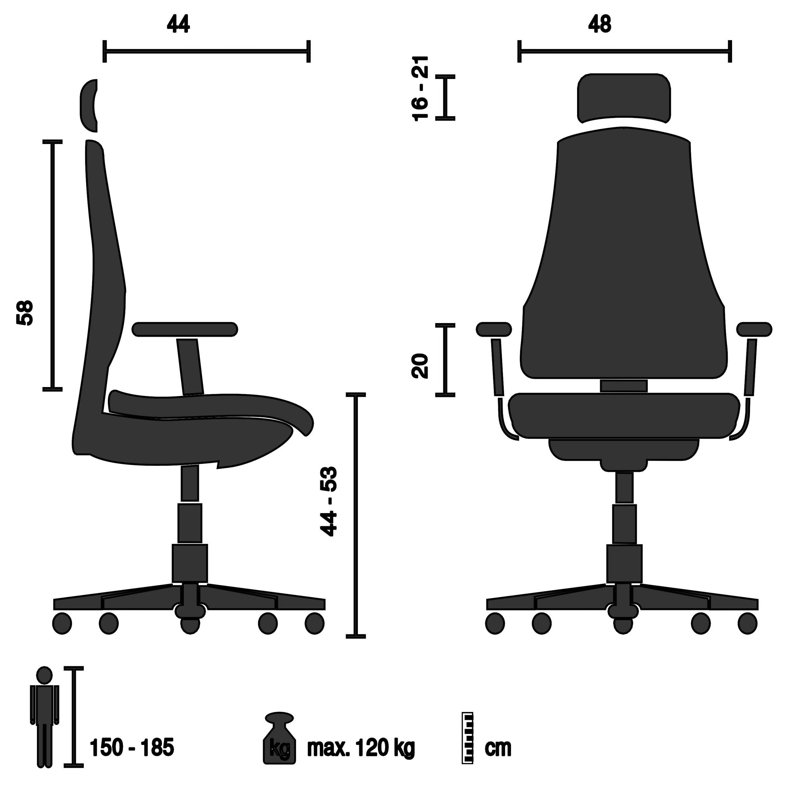 Bürostuhl Drehstuhl ERGOMY FLEX Sitz Stoff Rücken Netzstoff schwarz mybuero-1