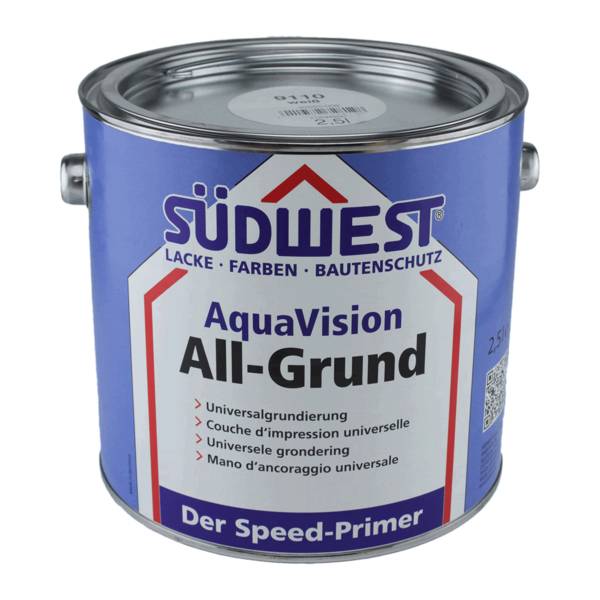 SÜDWEST AquaVision All-Grund Grundierung 2,5 Liter Silbergrau