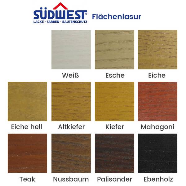 SÜDWEST Flächen-Lasur Holzlasur 0,75 Liter 0901 farblos