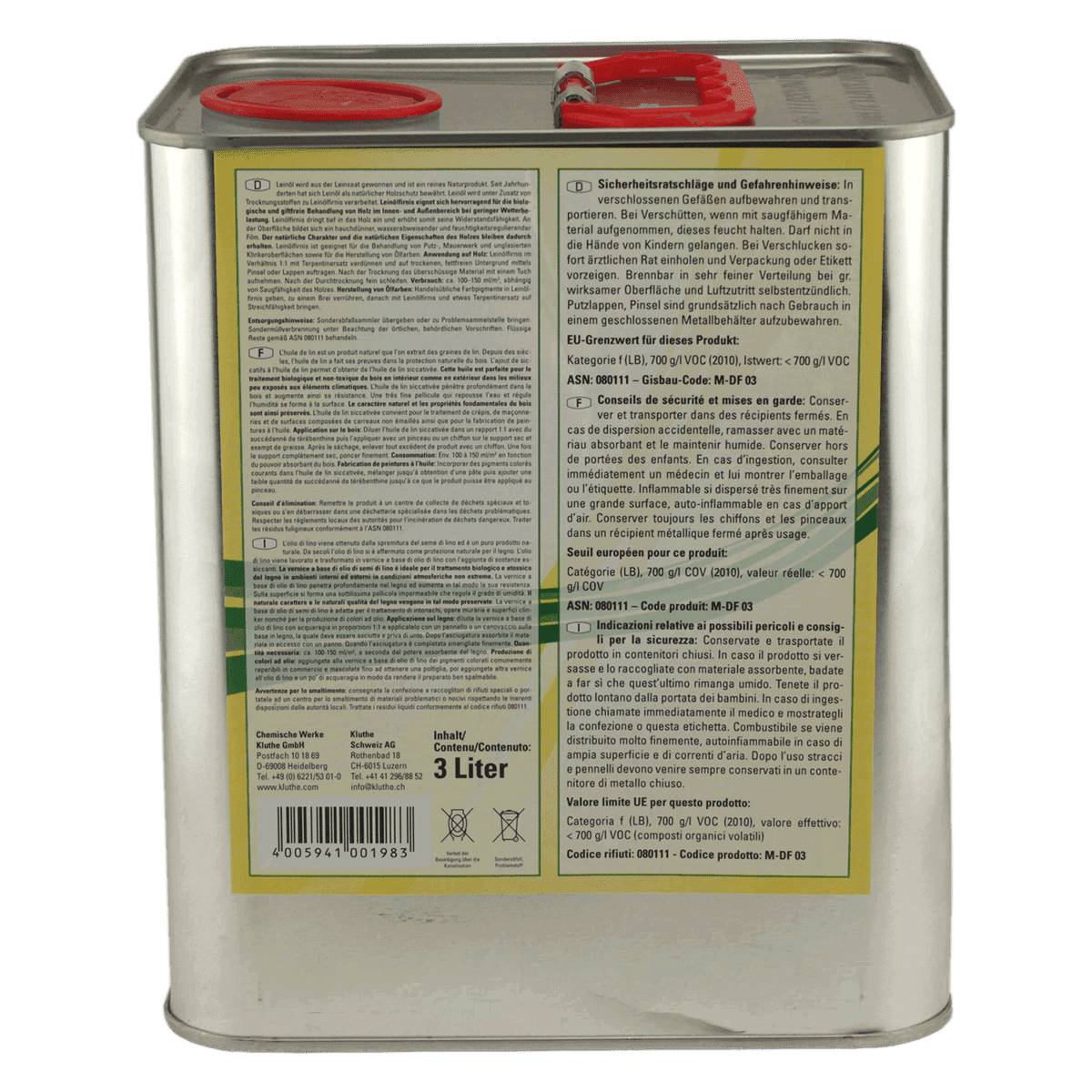 Kluthe Leinölfirnis Holzschutzöl 3 Liter-1