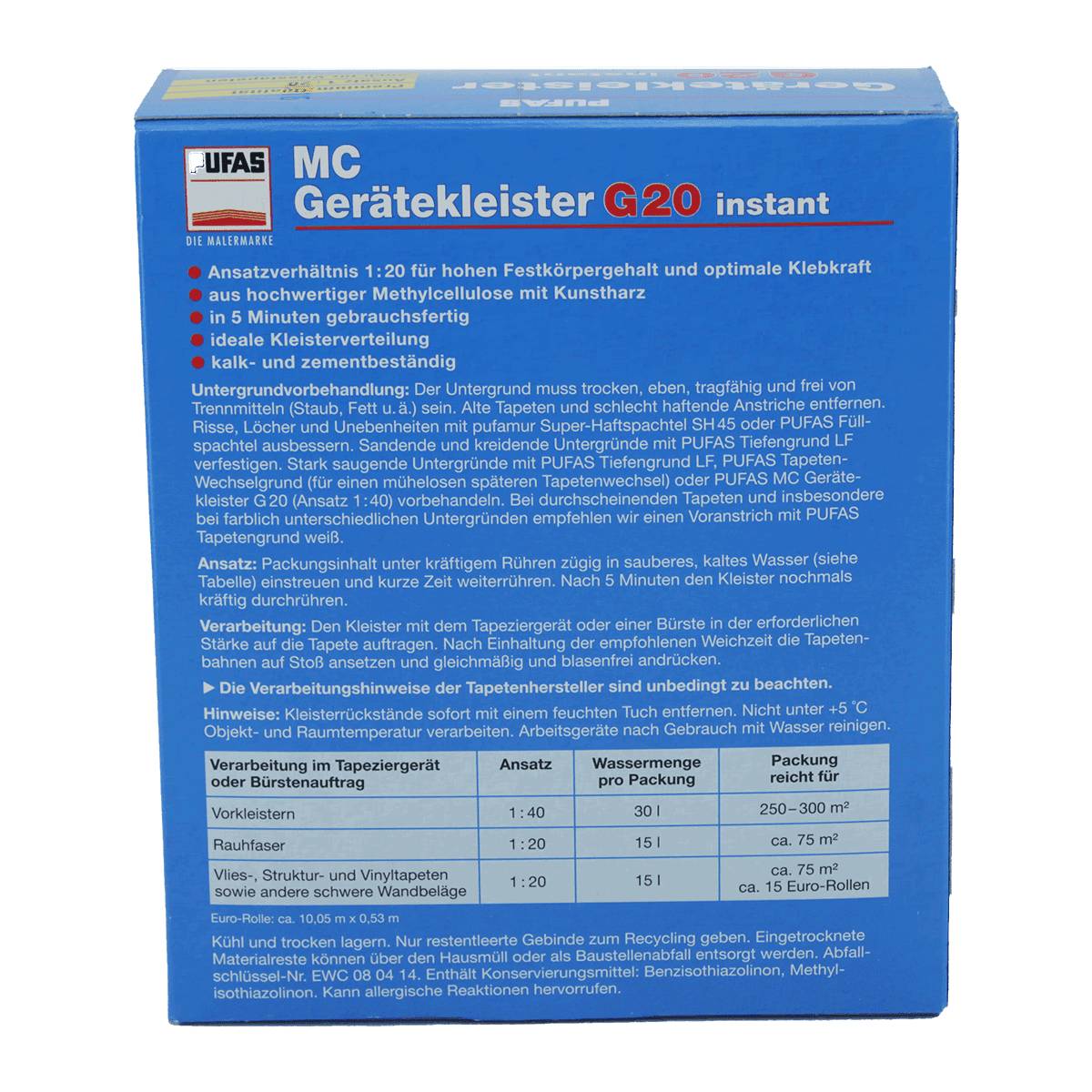 PUFAS MC Gerätekleister G 20 - instant 0,75 kg-1