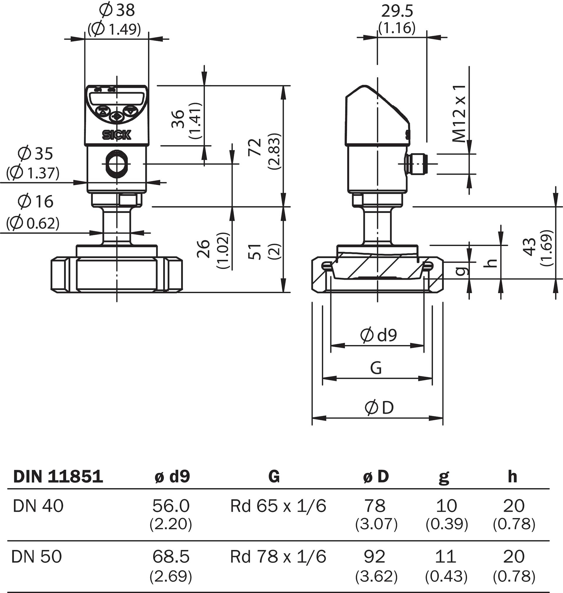 Sick Drucksensor PBSH-RB016S54S0BMA0Z-2