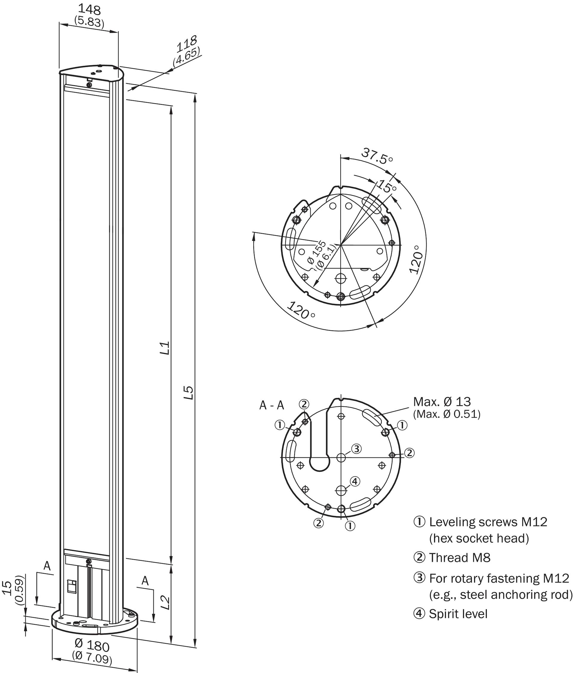 Sick Säule für Lichtvorhang PM3C13-00030000-1