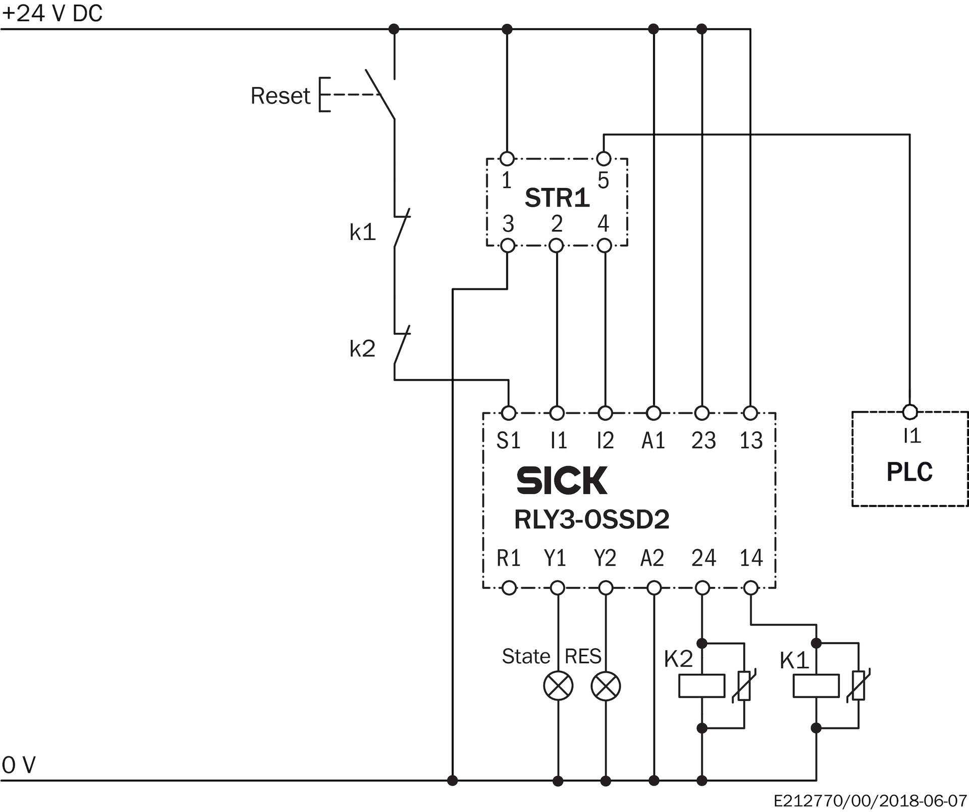 Sick STR1-SASU0AC5, Sicherheitsschalter, P/n: 1072709-2