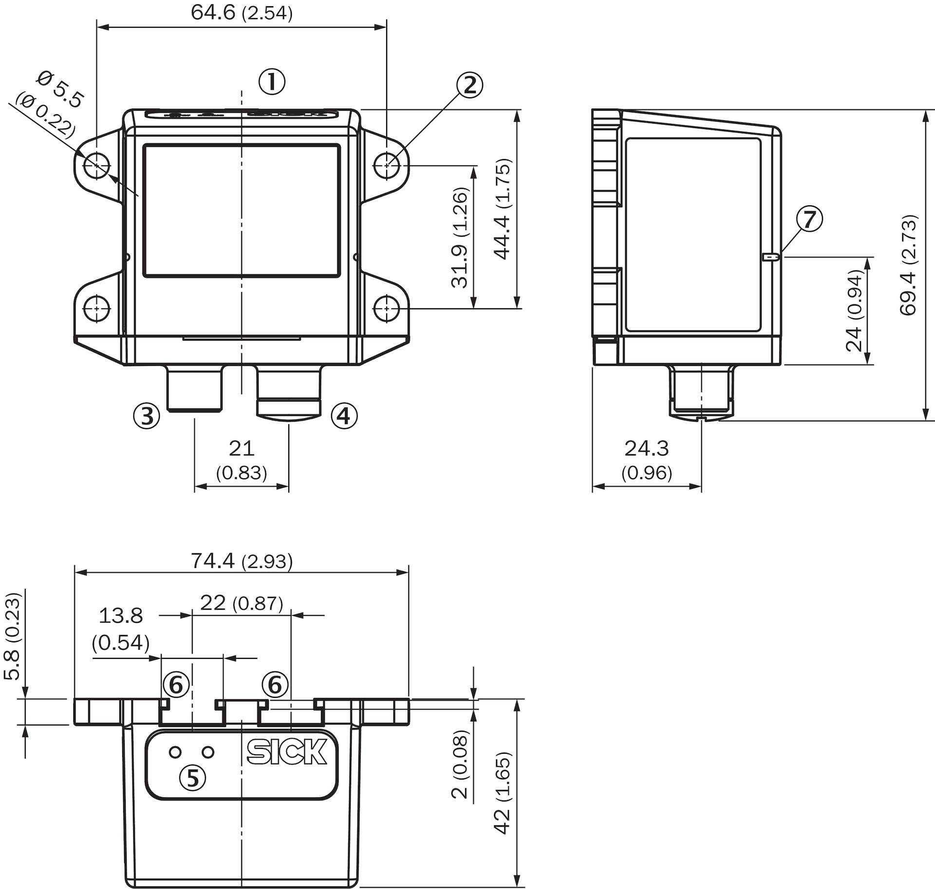 Sick OLM100-1201, Linearer Messsensor, P/n: 1053074-2