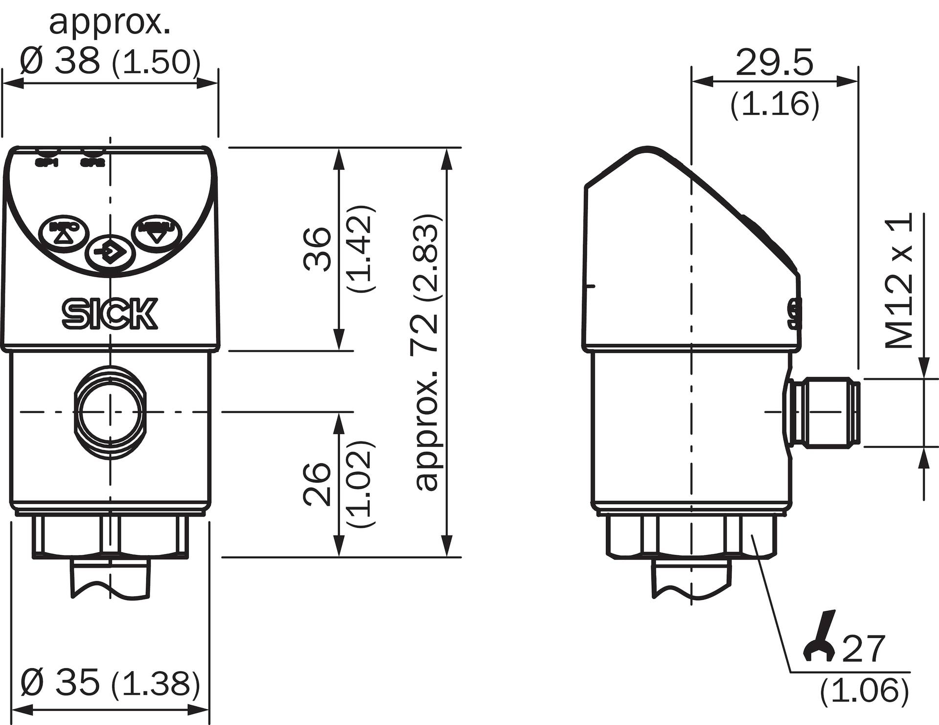 Sick PBS2-RB1X0SN1SS0Q5A0Z, Drucksensor, P/n: 6072932-1