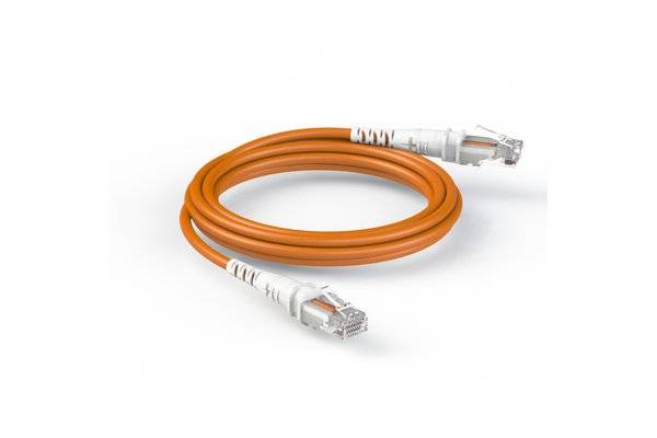 Patchsee ThePATCHCORD RJ45 Patchkabel Cat. 6A, U/UTP, extra dünn, orange, 0,15 m