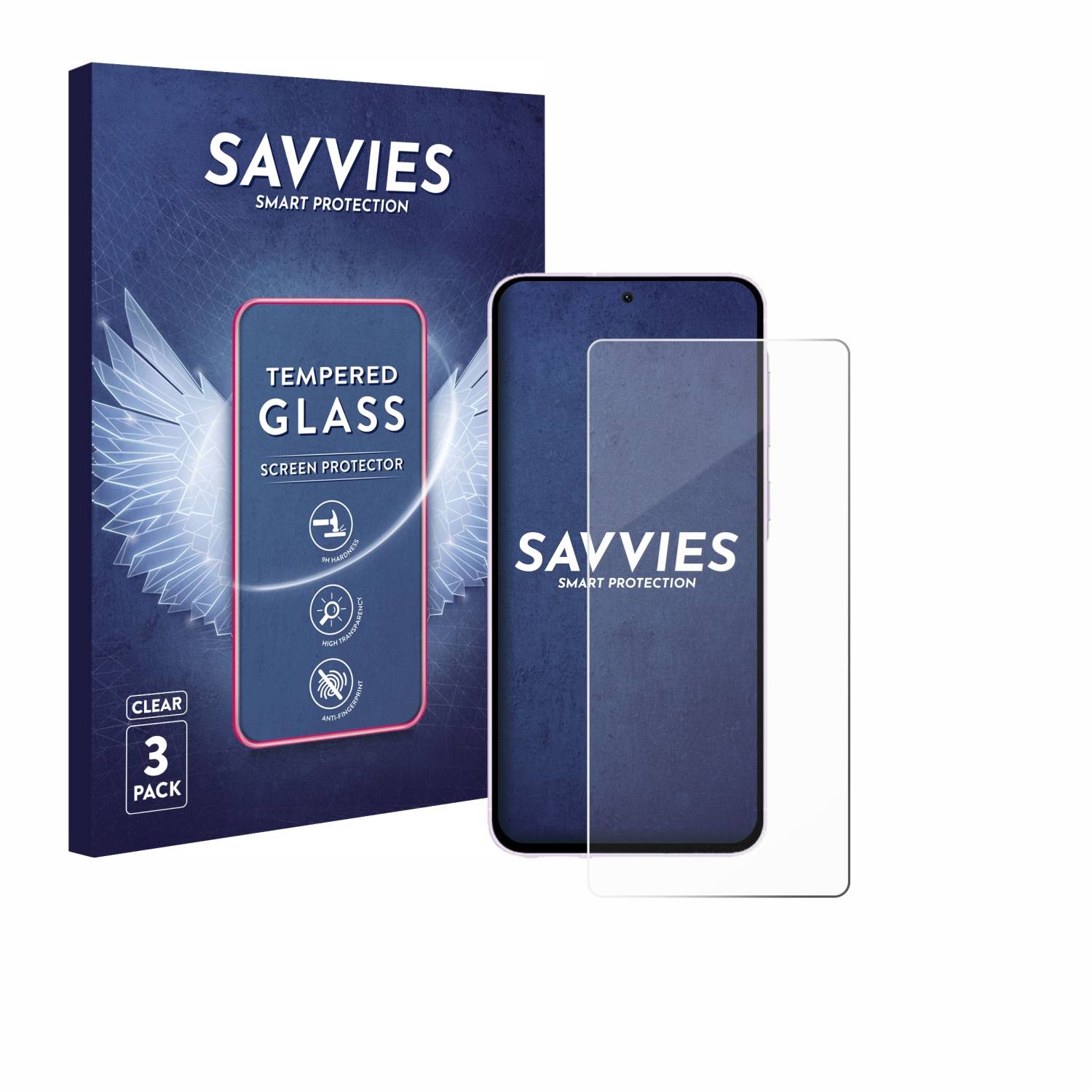 3x Savvies Schutzglas für Samsung Galaxy A56 5G Enterprise Edition / A36 5G Enterprise Edition Echtglas 9H-Härte klar-0