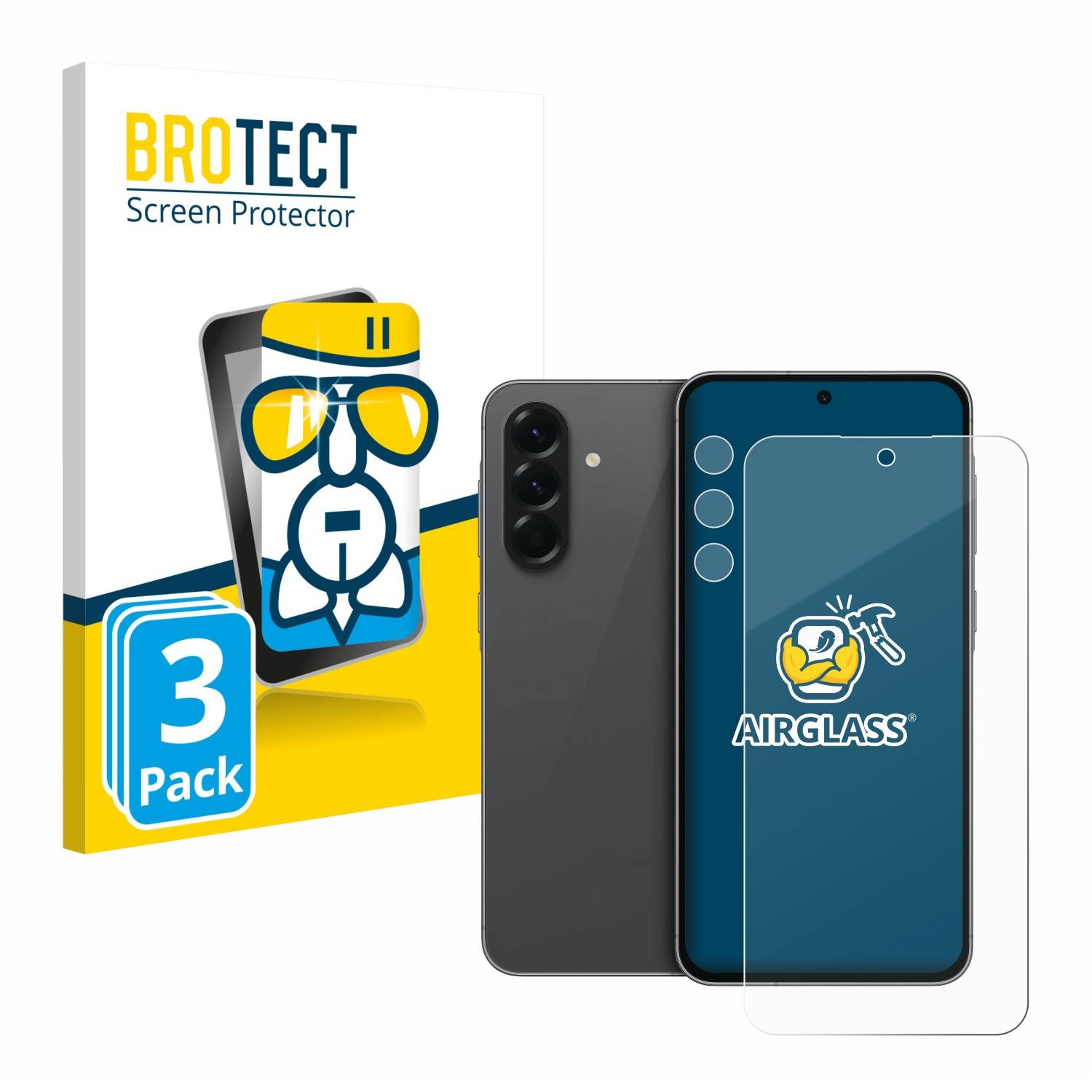 3x BROTECT Schutzglas für Samsung Galaxy A56 5G Enterprise Edition (Display+Kamera) Schutzfolie Panzer Folie Glas klar-0