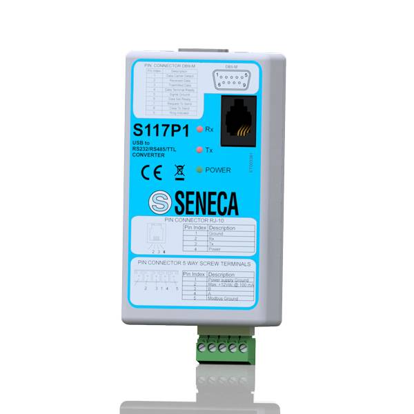 SENECA S117P1, Asynchroner und optoisoliert serieller Konverter RS232/USB, TTL/USB, RS485/USB