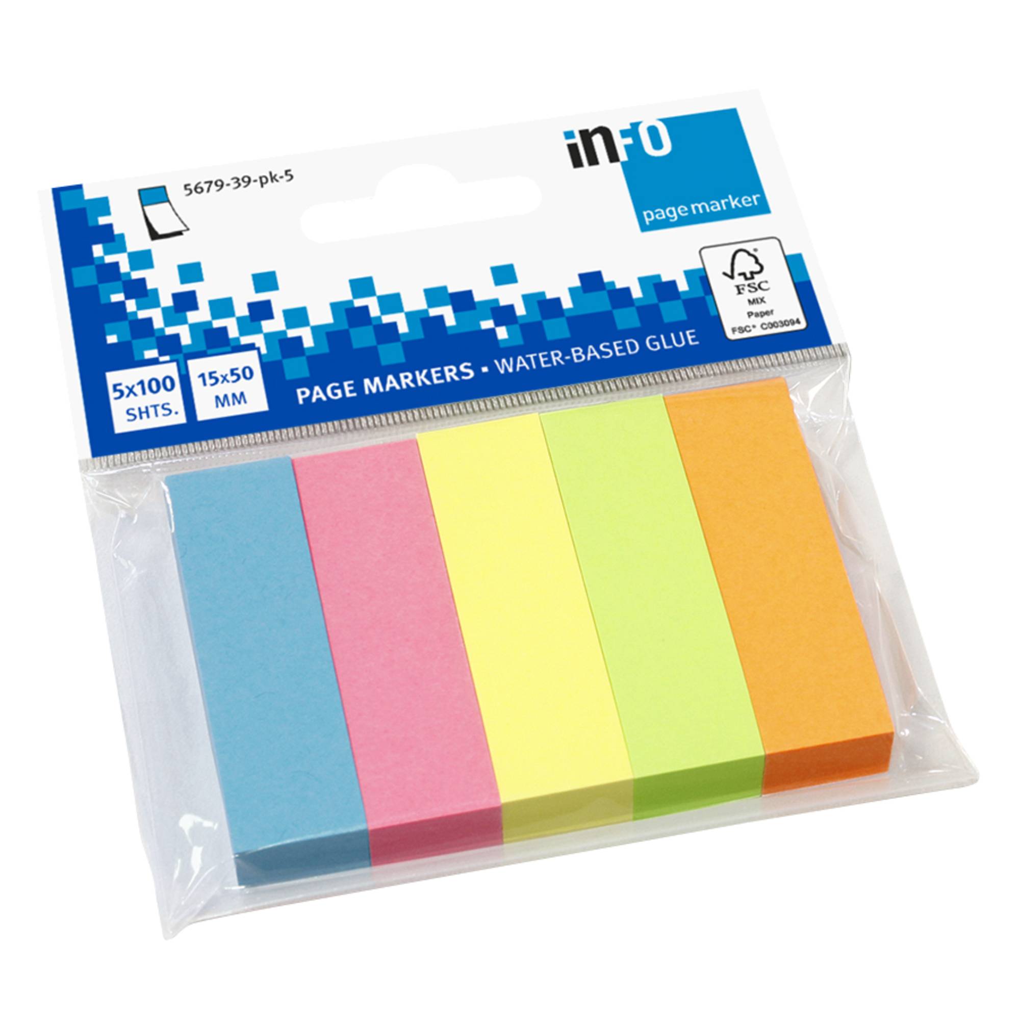 Haftmarker 15x50mm 100Bl sort 5St-0