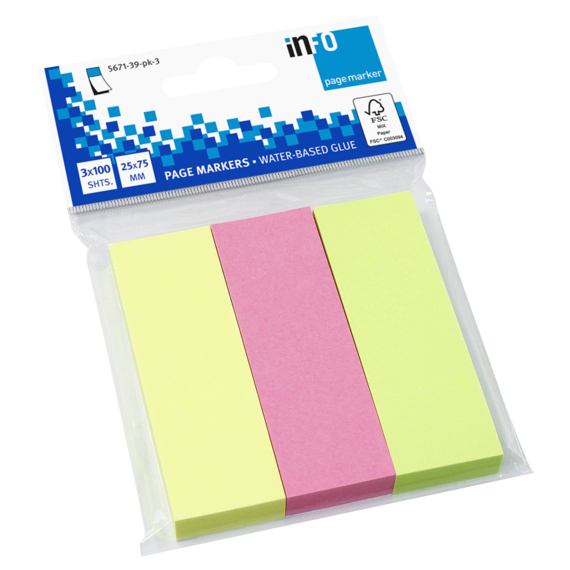Haftmarker 25x75mm 100Bl sort 3St-0