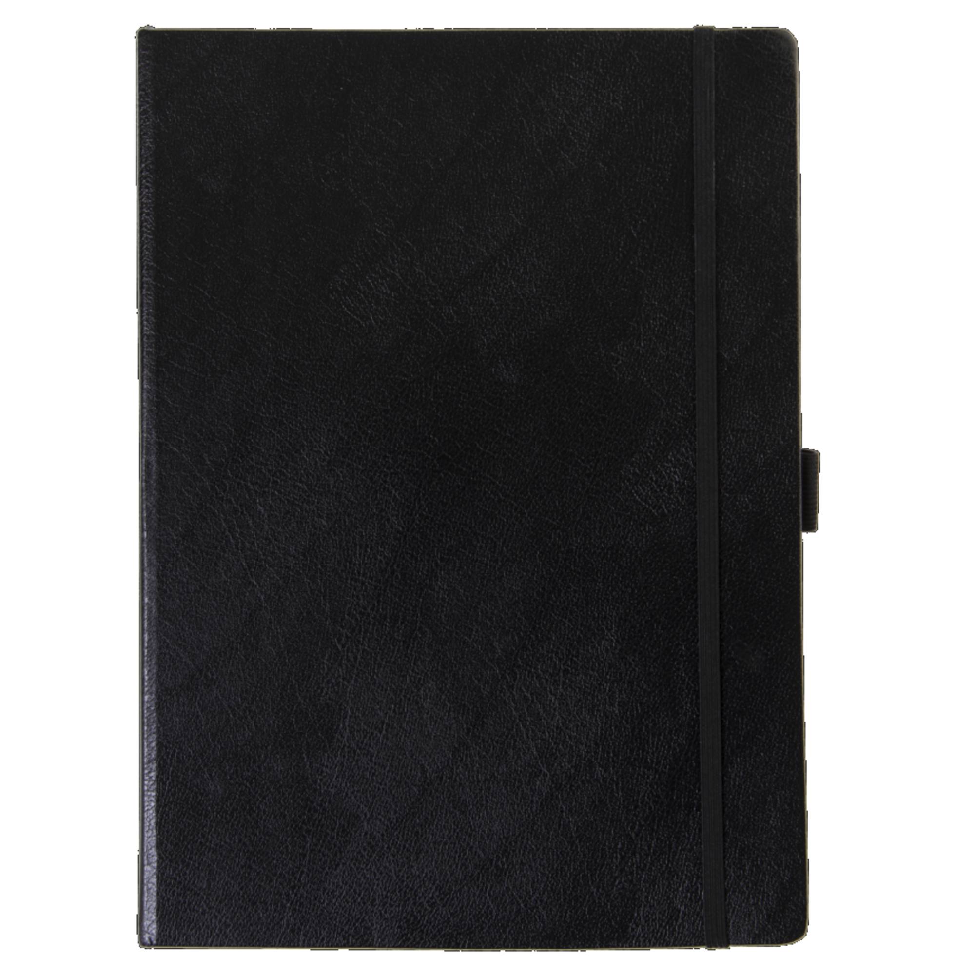 Notizbuch A5 HC 96Bl sw kar-0