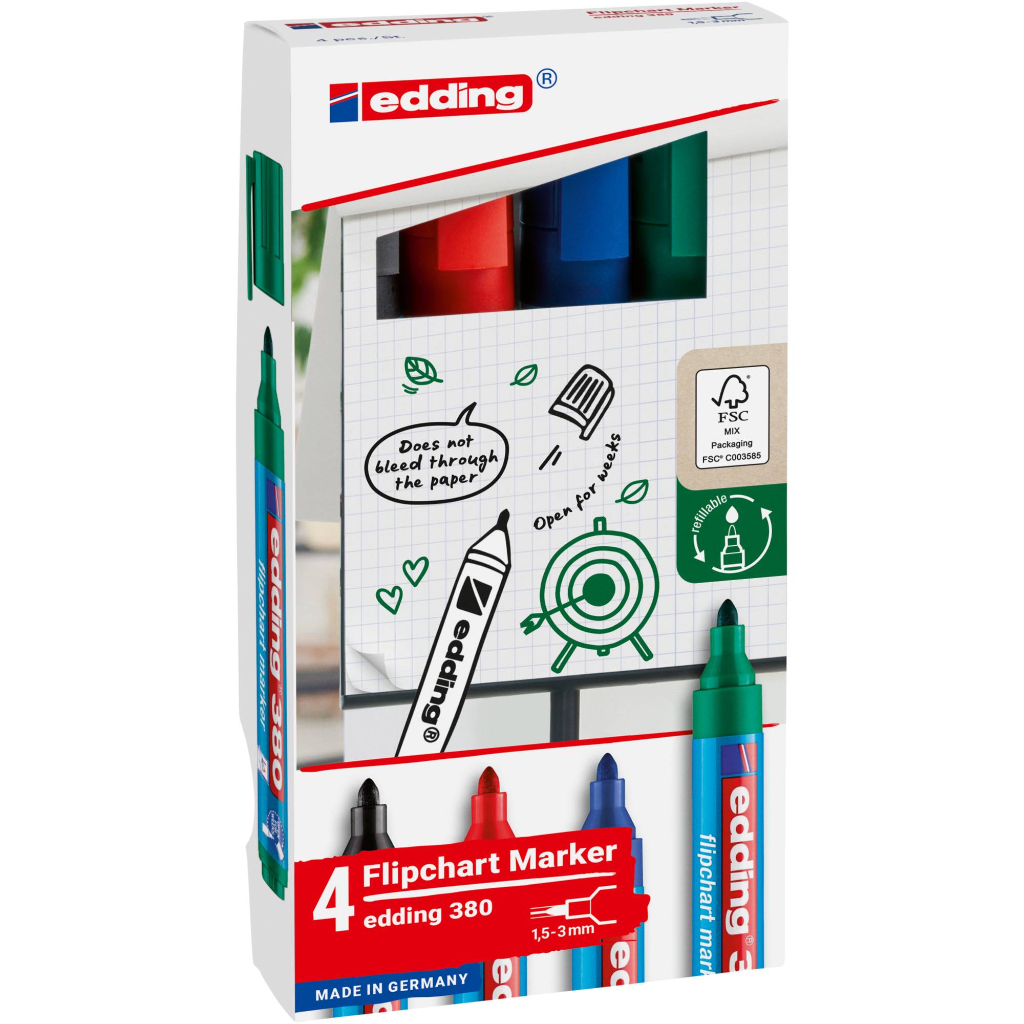 Flipchartmarker 380 1,5-3mm sort 4St-0