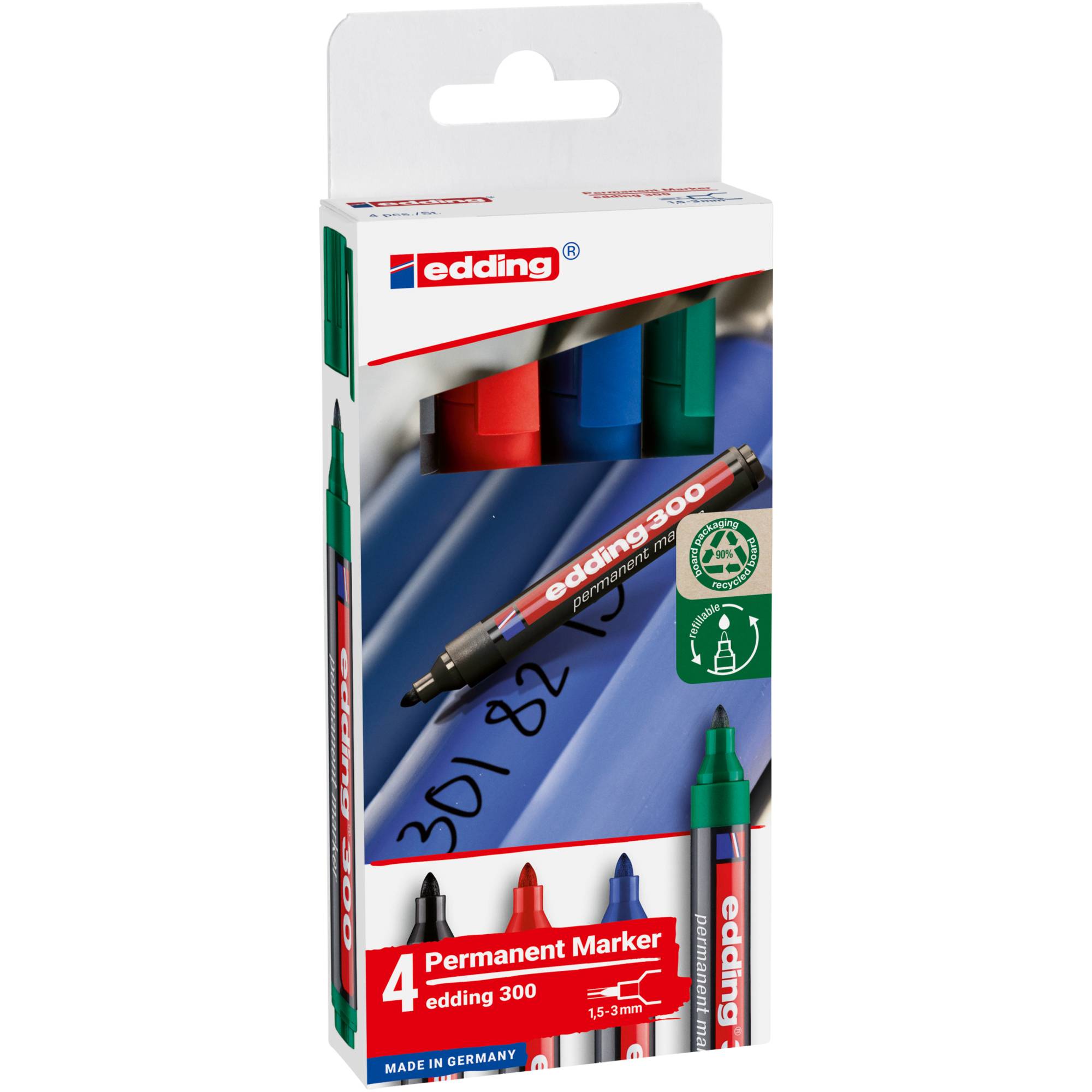 Permanentmarker 1,5-3mm sort 4St-0
