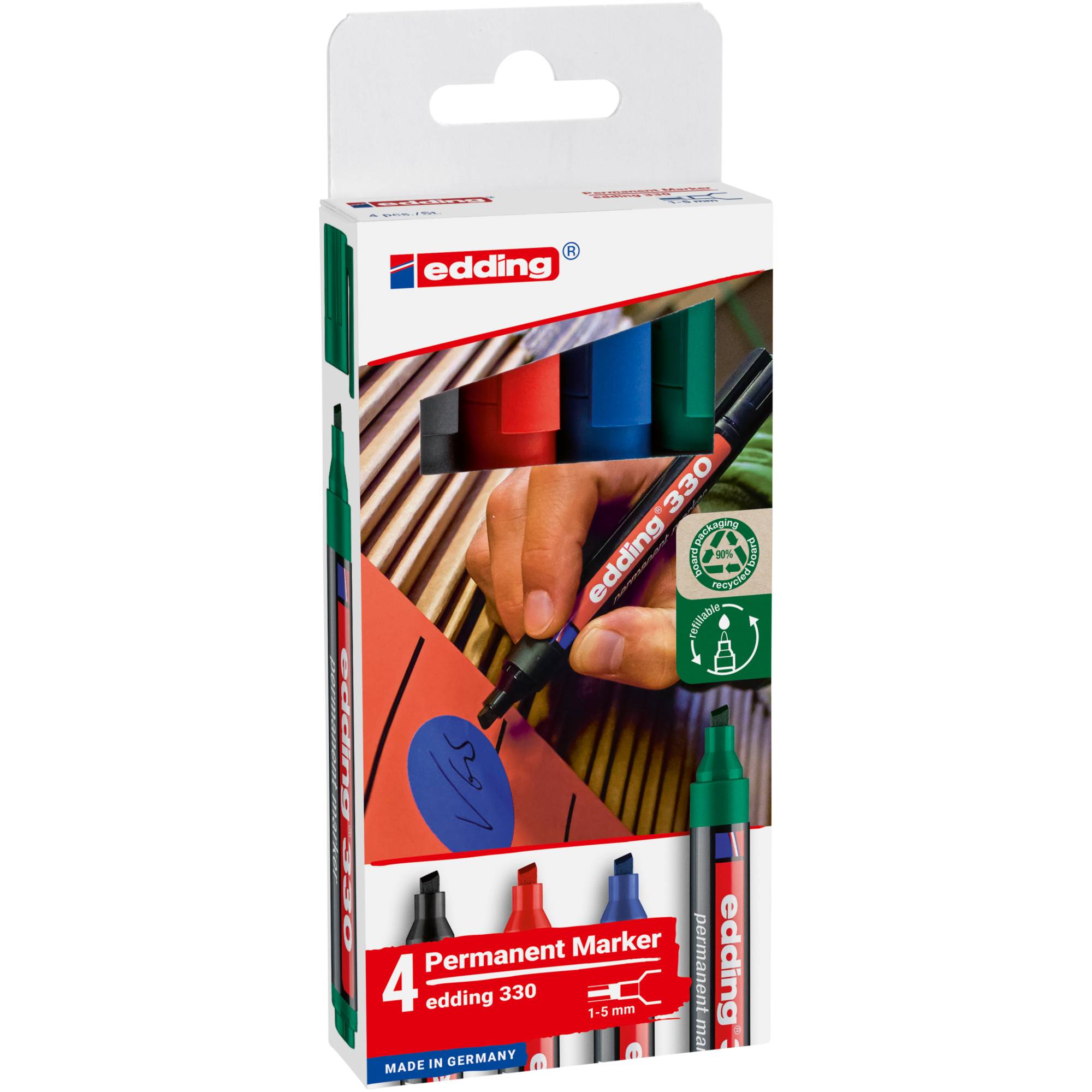 Permanentmarker 1-5mm sort 4St-0