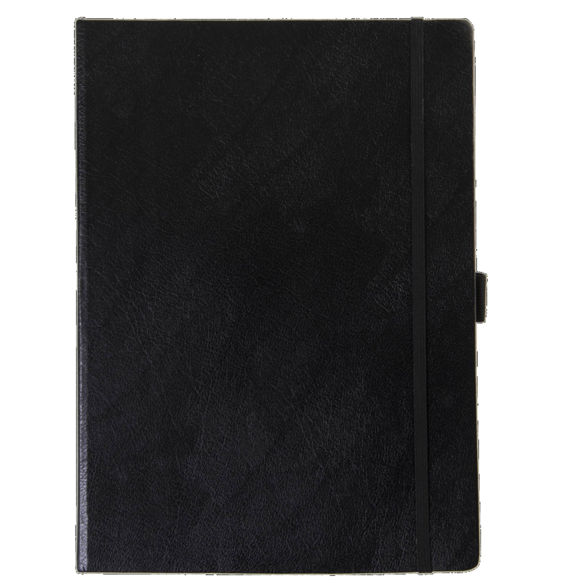 Notizbuch A4 HC 96Bl sw kar-0