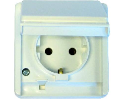 Feuchtraum Steckdose Aufputz IP54 polarweiß Standard IP54-2