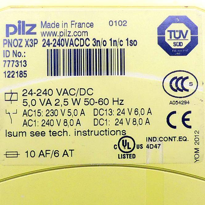 Pilz Sicherheitsschaltgerät PNOZ X3P (777313)-1