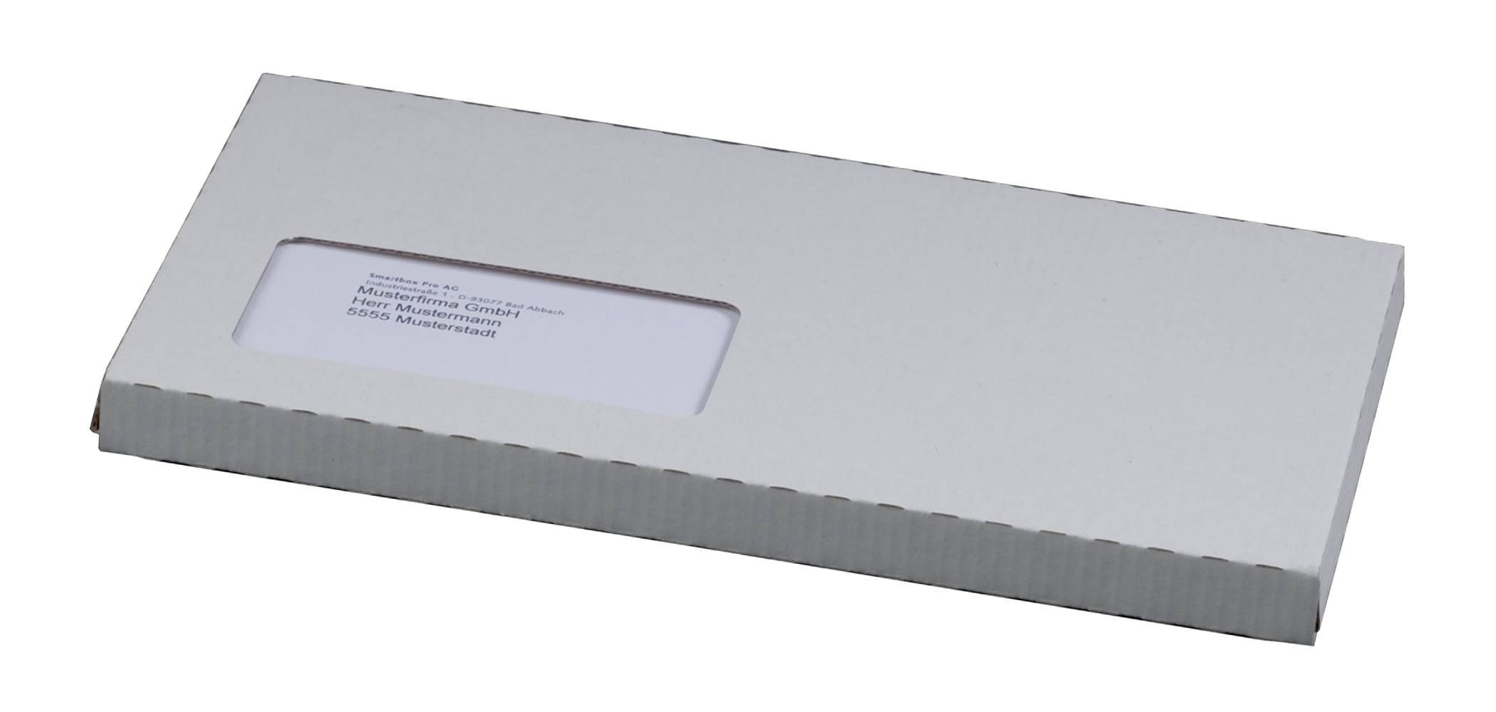 [VPE à 100] CD-Jewel-Mailer DIN LANG, 225x125x12mm sk m. Aufreißfaden, mit Fenster, weiß, links-1