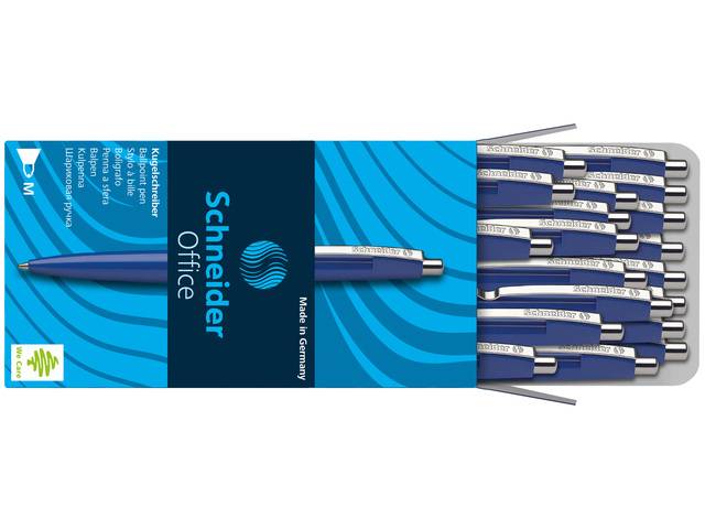 Office - Clip - Clip-on-Einziehkugelschreiber - Nachfüllbar - Blau - Medium-1