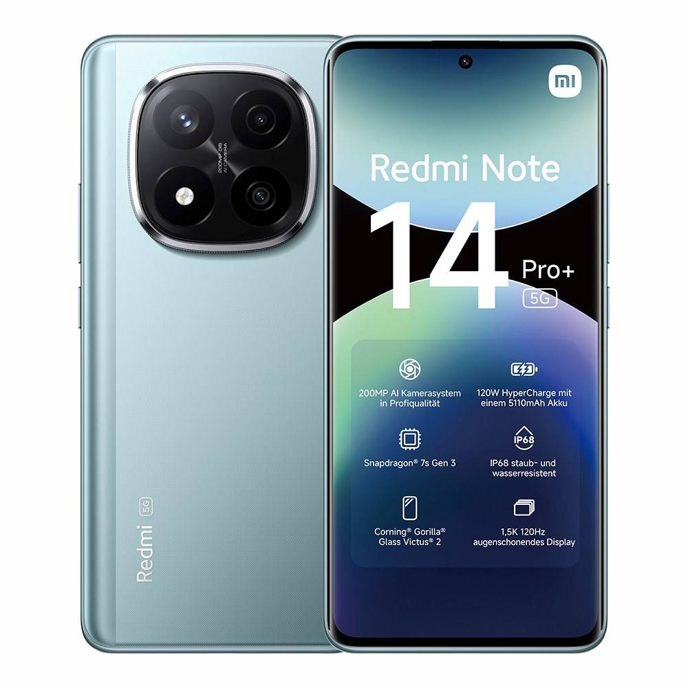 Xiaomi Redmi Note 14 Pro+ 5G, 16,9 cm (6.67"), 2712 x 1220 Pixel, 8 GB, 256 GB, 200 MP, Blau-1