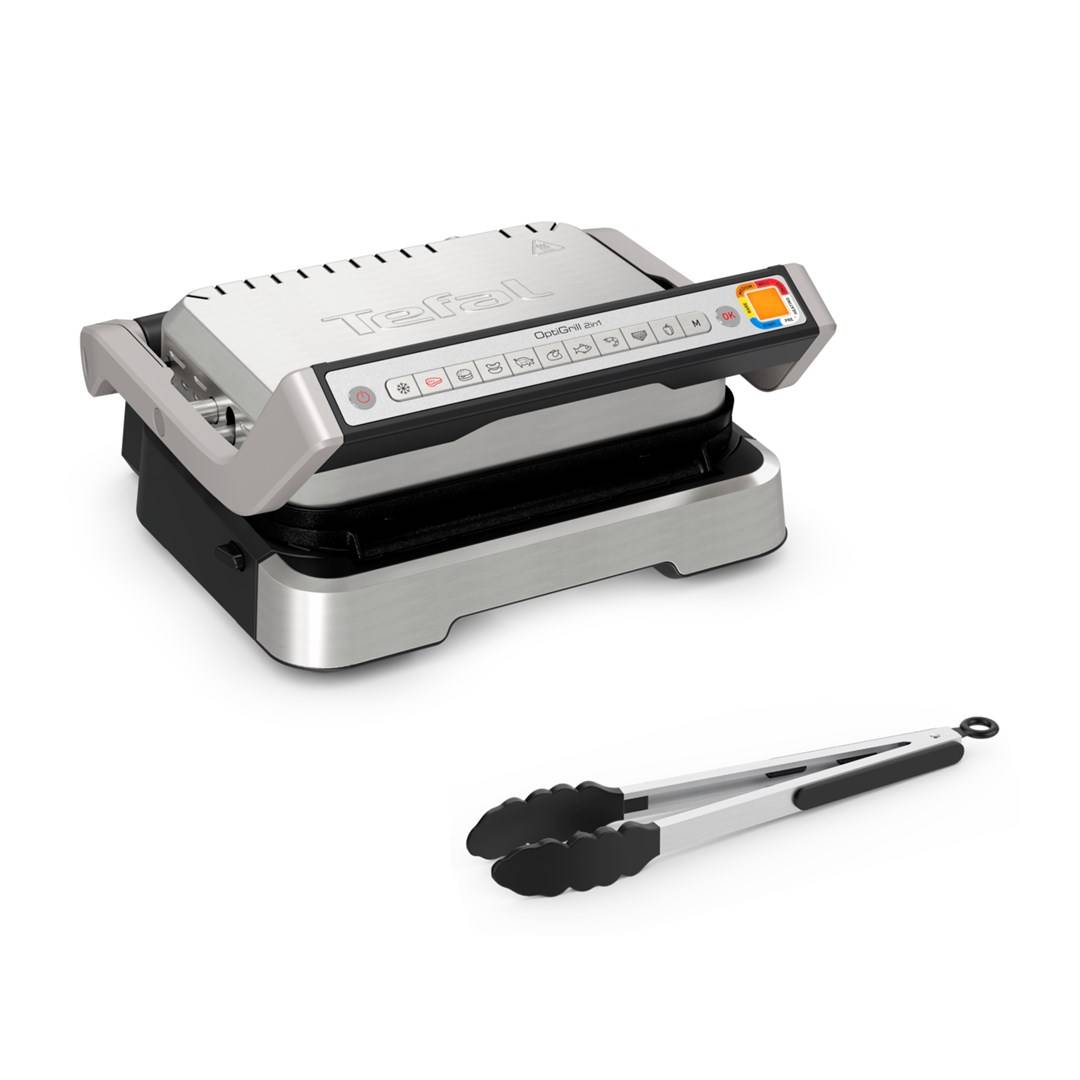 OptiGrill 2in1 GC773D (edelstahl, 2.100 Watt, mit Grillzange)-0